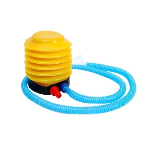 Fotpump för att pumpa upp bollar och solstolar 10,5x10 cm med slang 100 cm för enkelt och snabbt uppblåsande av sport- och strandutrustning