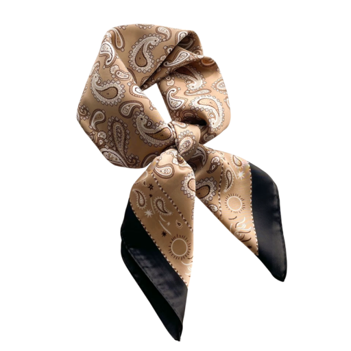 Foulard di seta esclusivo 70 x 70 cm Foulard quadrato di lusso per collo e testa Motivo paisley in cashmere Stile orientale Accessorio elegante