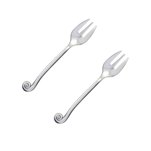 Fourchette à gâteau Ensemble de couverts de dessert en acier inoxydable Ensemble créatif avec poignée en forme d'escargot Vaisselle polie pour desserts