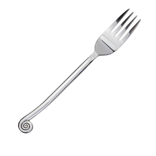 Fourchette de table en acier inoxydable Ustensile créatif avec poignée en forme de coquillage Fourchette de table polie design vaisselle élégante