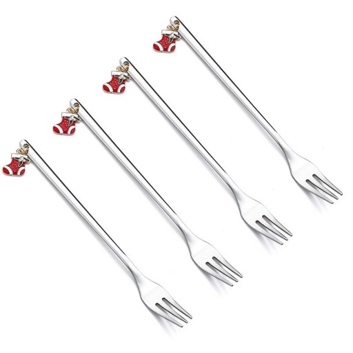 Fourchettes de Noël avec chaussette 4 pcs