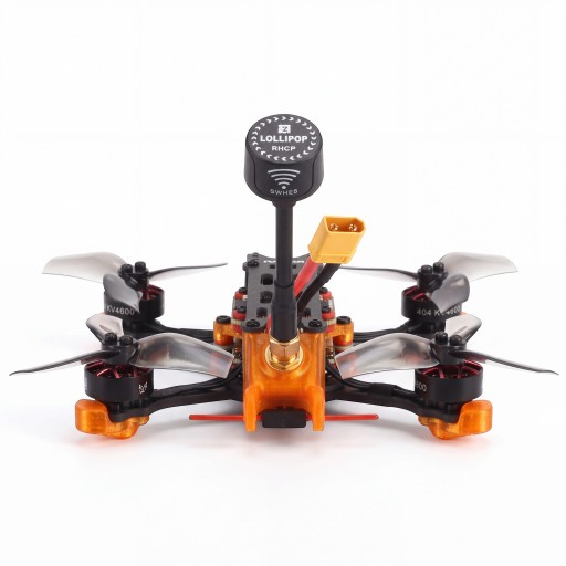 FPV drone Angel25 BNF με δέκτη ELRS 2.4G Χωρίς ψήκτρες κινητήρες 1404 Κεραία Lollipop RHCP Μέρη από PC Μαύρο-πορτοκαλί Για FPV πτήση