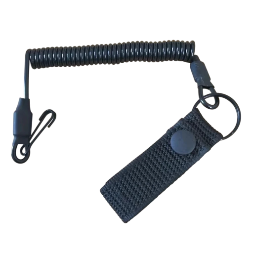 Frânghie cu arc pentru chei și arme, suport spiralat de securitate antifurt cu carabină, culori neutre, atașare la echipament, vânătoare, drumeții