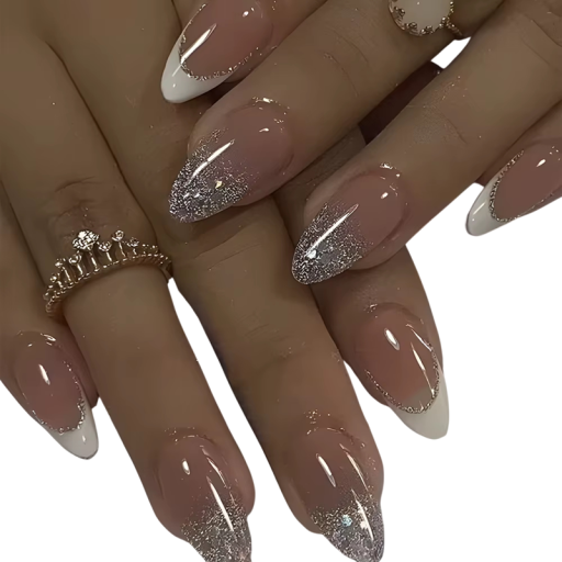 Franse stijl amandelvorm middelgrootte 24 stuks Plakbare acryl kunstnagels Fijne tips voor thuismanicure