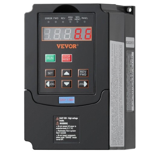 Frekvenčný menič 1,5 kW 2 HP 7,5 A vstup jednofázový 220-240 V výstup trojfázový 220-240 V soft štart čierny na trojfázový motor