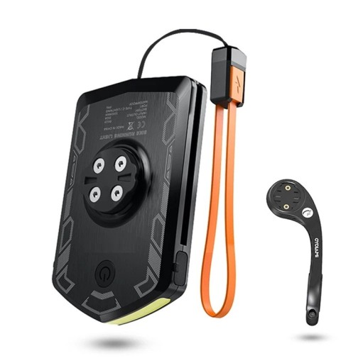 Front Bicycle Light 6 x 9 x 2 cm COB LED Torch and Power Bank 5000 mAh IPX6 Waterproof 120 lm 4 Modes USB-C Lightning Charging Stand Strap