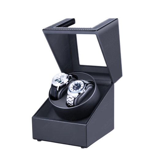 FRUCASE Watch Winder for 2 Automatic Watches 2 Rotation Modes 12x13x16cm PU Leather Rechargeable for Home Storage