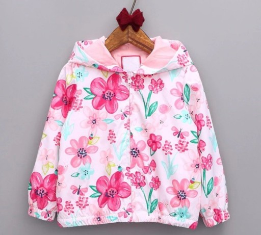 Frühlings-/Herbstjacke für Mädchen mit Blumen