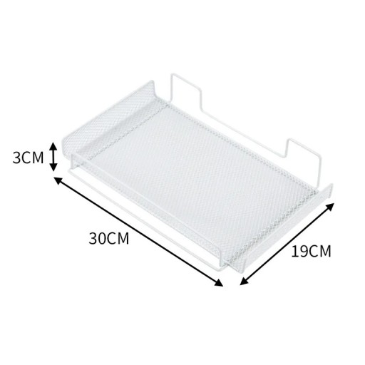 Függő tároló polc fém 30x19x3 cm fekete vagy fehér praktikus falipolc hálós fém polc otthonra