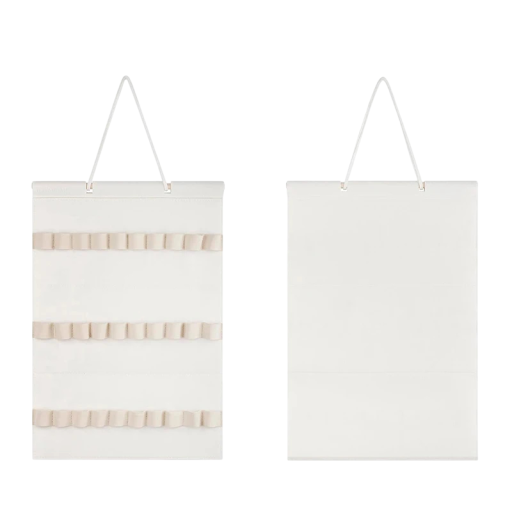 Függőleges szervező hajápolási kiegészítők számára 30 hurokkal 59,3 × 30,8 cm filc falra akasztható szervező csatokhoz, gumiszalagokhoz és fejpántokhoz