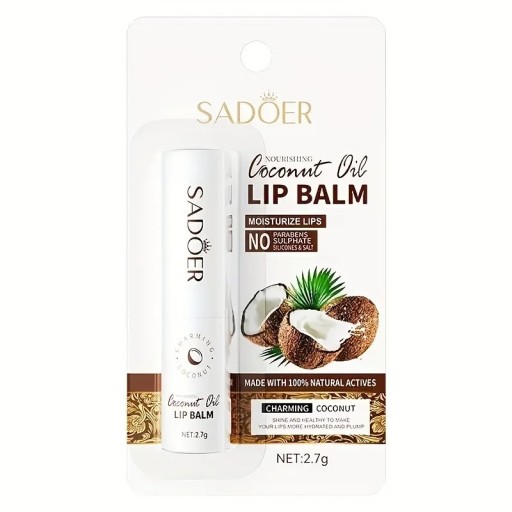 Fugtgivende kokoslæbepomade Nærende og regenererende Beskyttelse mod udtørring Naturlig sammensætning Bløde og smidige læber Kokosduft 2,7 g