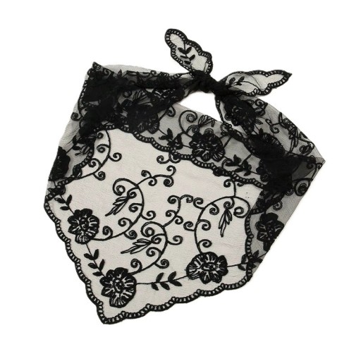 Fular triunghiular din dantelă 130 x 45 cm Fular floral pentru păr și gât Bandă pentru păr Accesoriu de călătorie ușor Patru anotimpuri