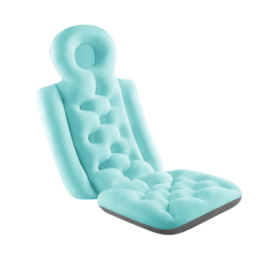 Full Body Badkussen 93 x 40 cm Gevoerde Badmat met Hoofdsteun Antislip Ontspanningskussen Polyester Vulling