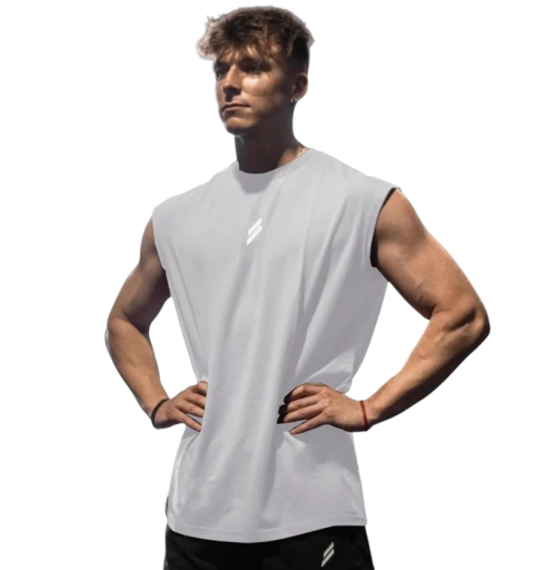 Functioneel heren tanktop Polyester sportmateriaal Ronde hals Effen uitvoering Lichtgewicht snit Voor training en vrije tijd