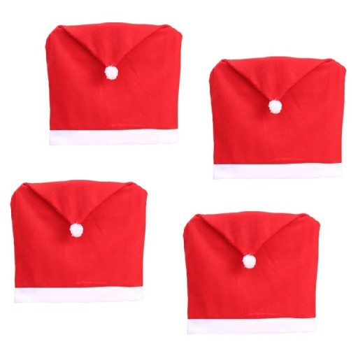 Funda de silla con gorro navideño, 4 unidades