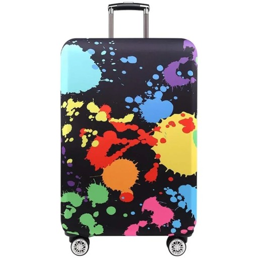 Funda protectora elástica para maletas de viaje diseño elástico 48–53 cm tela elástica patrón graffiti negro protección del equipaje durante los viajes