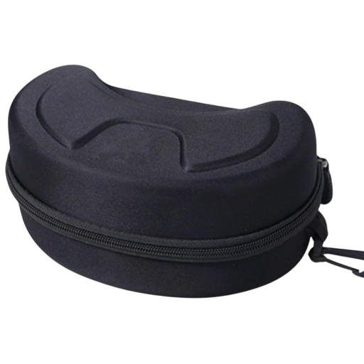 Funda protectora para gafas de esquí 19×12×10 cm EVA funda dura con cremallera Funda portátil para gafas de snowboard con soporte Negra
