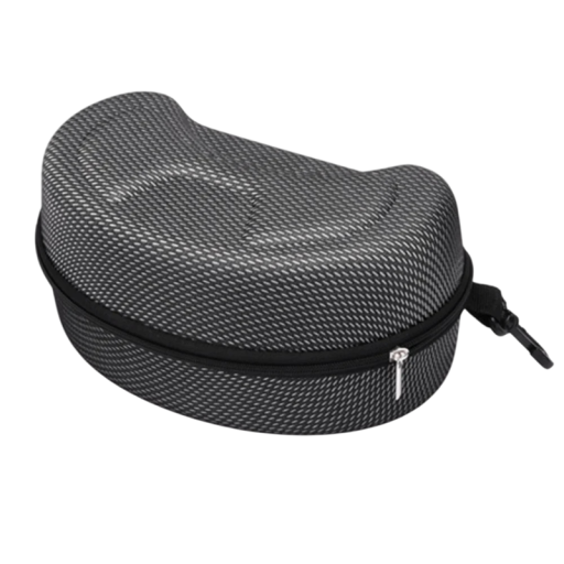 Funda protectora para gafas de esquí 20×12×10 cm funda dura de EVA con cremallera Funda portátil para gafas de snowboard con soporte Gris