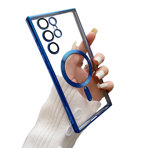 Funda protectora transparente con soporte MagSafe para Samsung Galaxy S22 Ultra