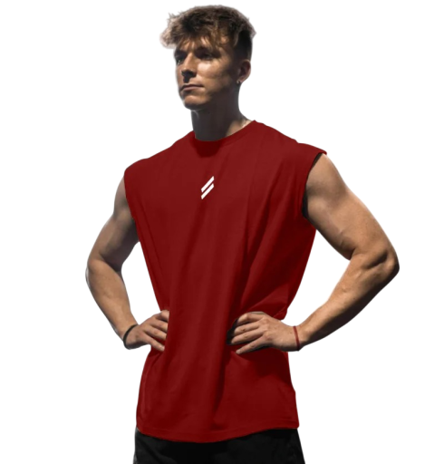 Funkcyjne męskie tank topy Materiał sportowy z poliestru Okrągły dekolt Jednolite wykonanie Lekki krój Na trening i czas wolny