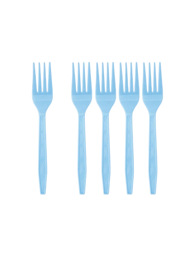 Furculițe de plastic de unică folosință 15,8 cm Set de tacâmuri de petrecere de culoare albastru deschis Set 10 buc furculițe pentru petreceri de ziua