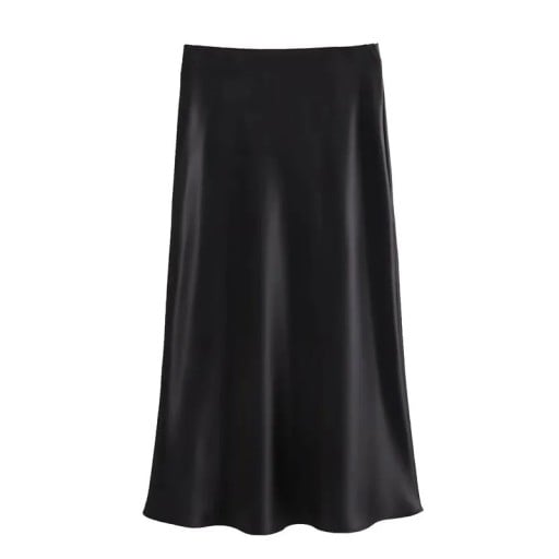Fustă lungă din satin pentru femei, cu talie înaltă, elegantă, maxi, pentru vară, fustă din satin pentru petreceri, material moale
