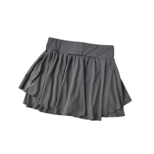 Fustă sportivă scurtă pentru femei, design simplu, bumbac, poliester, spandex, fustă elastică și confortabilă cu pantaloni scurți interni