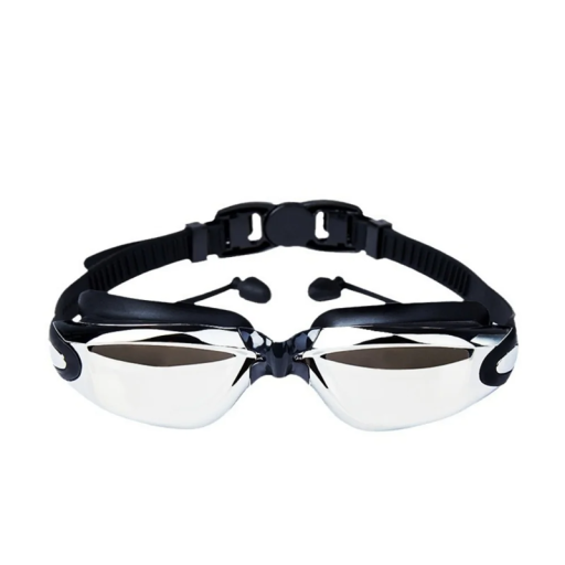 Gafas de natación para adultos con tapones para los oídos Protección UV Antivaho Correa ajustable Natación cómoda en piscina y mar