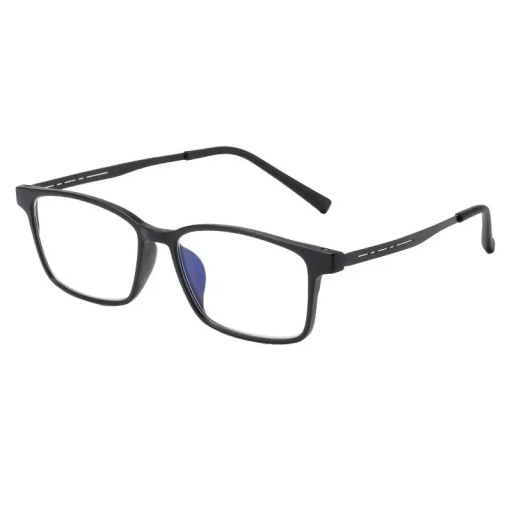 Gafas de plástico negras +3.00 Forma cuadrada con filtro de luz azul Gafas graduadas para leer y trabajar Gafas de seguridad con estilo