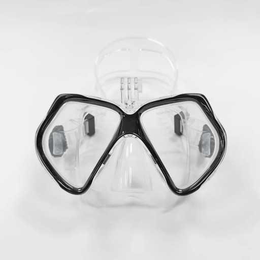 Gafas de snorkel con soporte para cámara deportiva 16,6 x 9,3 cm Máscara de buceo con sellado de silicona cristal templado tratamiento antifog