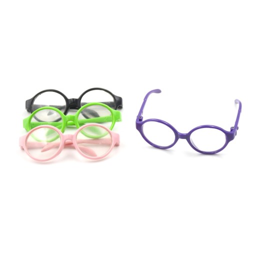Gafas para muñeca de 43 cm Montura redonda con patillas plegables Accesorio de plástico para jugar y vestir muñecas