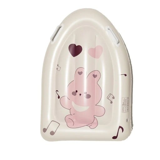 Galleggiante gonfiabile per piscina 78 × 54 cm Coniglio rosa PVC Lettino galleggiante per acqua Accessorio gonfiabile compatto per piscina