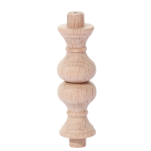 Gamba in legno per mobili con forma tornita 6,5 cm legno massello naturale chiara gamba per mobile per cassettiera armadio