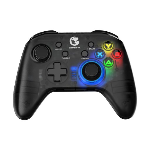 GameSir T4 Pro draadloze zwarte gamecontroller met gyroscoop, RGB-achtergrondverlichting en ondersteuning voor alle platforms