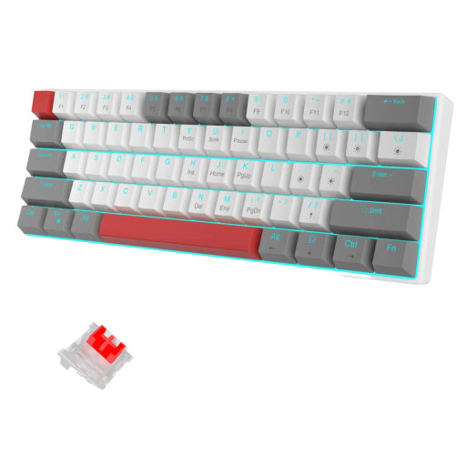 Gaming-Tastatur mit blauer Hintergrundbeleuchtung. Tastatur mit Hintergrundbeleuchtung. Tastatur mit USB-C-Schnittstelle