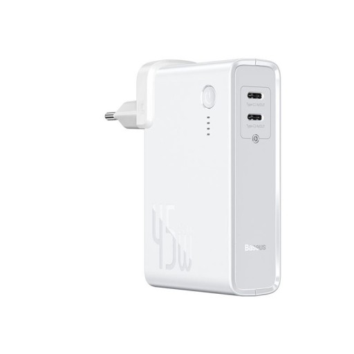 GaN-varavirtalähde, jossa on kaksi USB-C-liitäntää (10 000 mAh) verkkovirtalataukseen