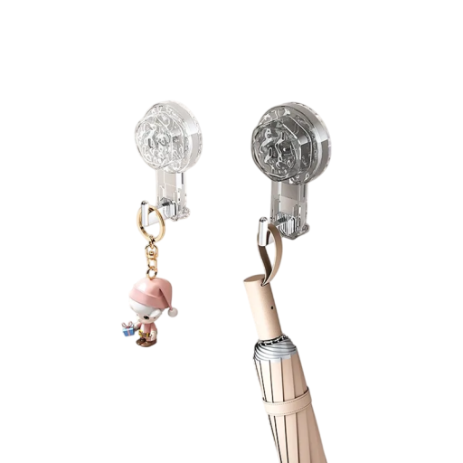 Ganchos de succión transparentes 2 piezas 9,8 x 5 x 4,5 cm Ganchos con efecto onda de agua Ganchos de baño extraíbles Ganchos de cocina para superficies lisas