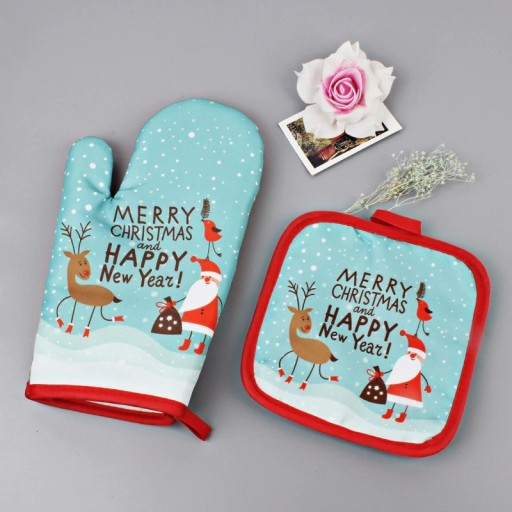 Gant de cuisine de Noël avec dessous 2 pièces