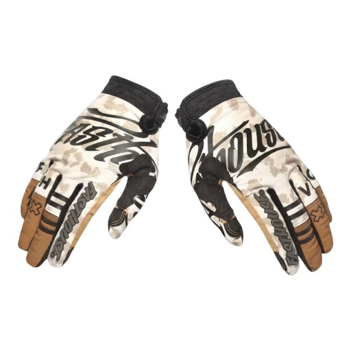 Γάντια μοτοκρός με πλήρη δάχτυλα και σχέδιο καμουφλάζ σε μπεζ χρώμα για οδήγηση σε δύσκολες επιφάνειες