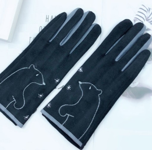 Gants d'hiver pour femmes avec chat A2
