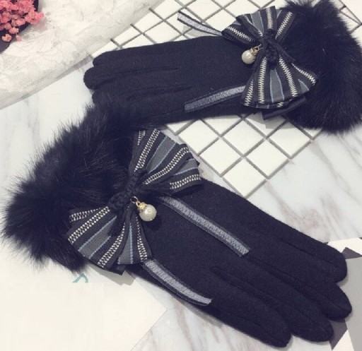 Gants d'hiver pour femmes avec nœud