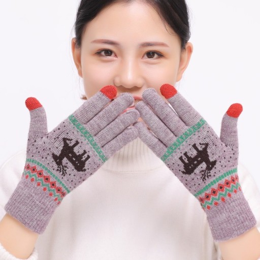 Gants d'hiver pour femmes avec un cerf