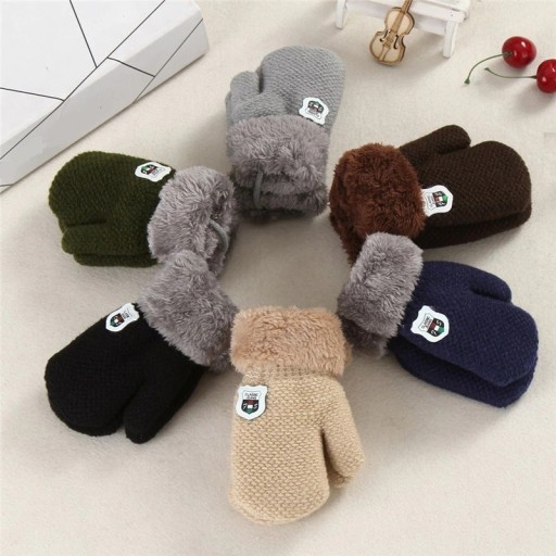 Gants de neige pour enfants avec fourrure J2878