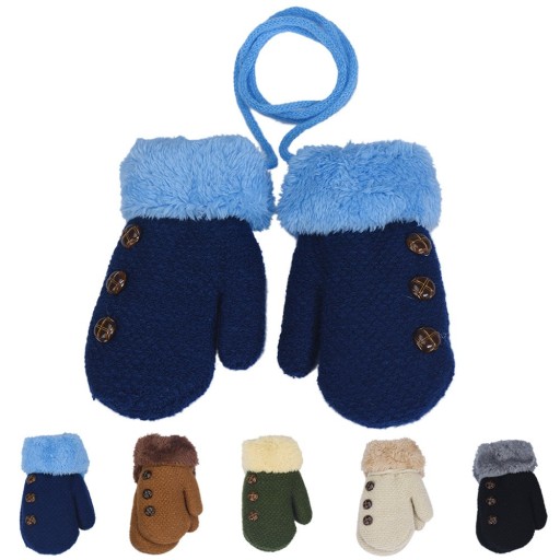 Gants en coton pour enfants avec boutons J872