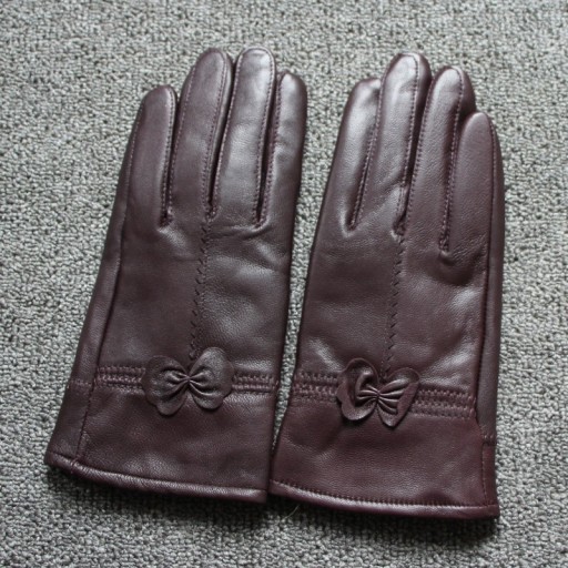 Gants en cuir pour femmes avec nœud