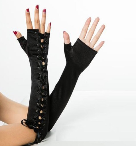 Gants longs pour femmes avec lacets