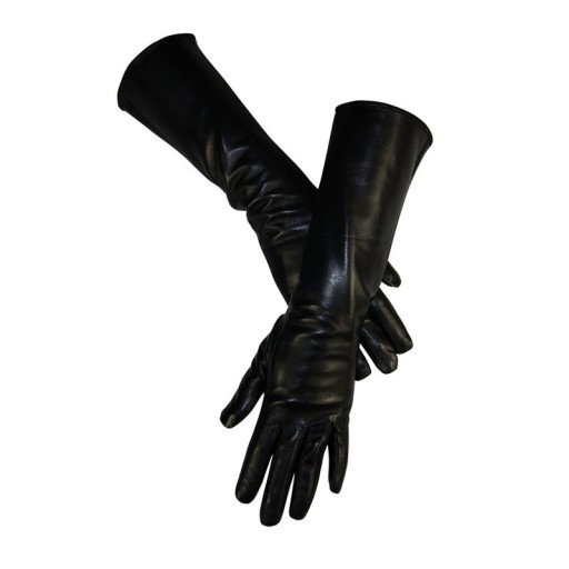 Gants noirs en simili cuir pour femmes