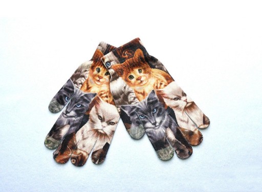 Gants pour femmes avec impression 3D d'animaux J531