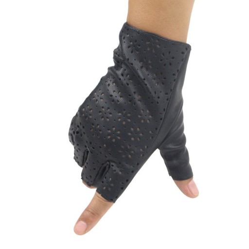 Gants sans doigts pour femmes avec perforations