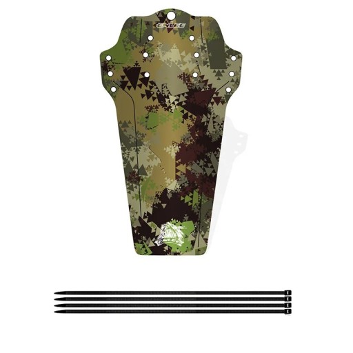Garde-boue de vélo camouflage militaire vert-brun avec motif géométrique